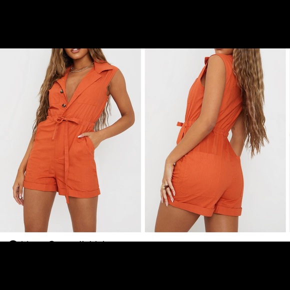 PrettyLittleThing Pants - Rust Romper